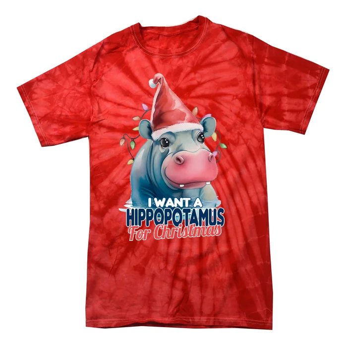 Hippopotamus For Christmas Tie-Dye T-Shirt