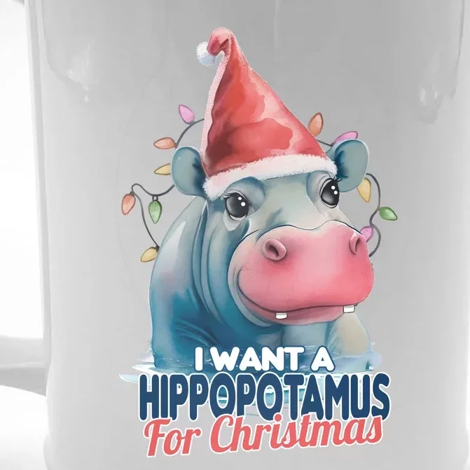 Hippopotamus For Christmas Front & Back Beer Stein