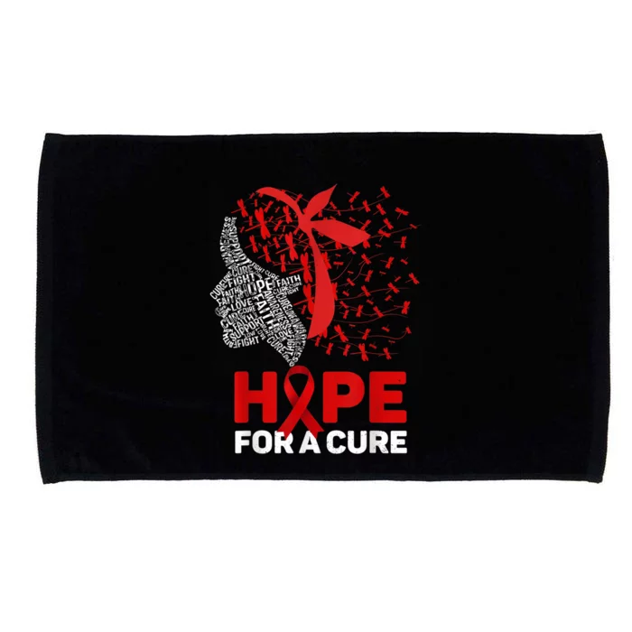 Hope For Cure Red Ribbon Warrior Hiv Aids Awareness Cool Gift Microfiber Hand Towel