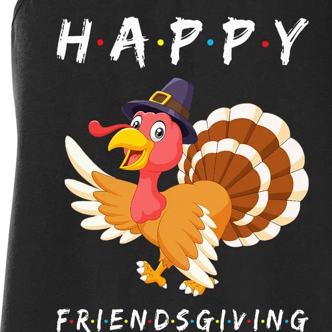 Happy Friendsgiving Cute Turkey Friend Thanksgiving Matching Women's Racerback Tank