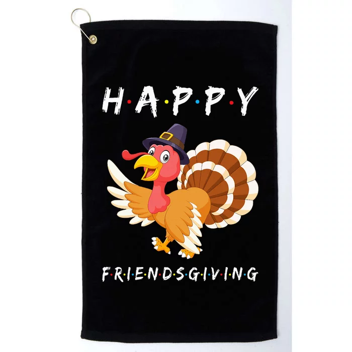 Happy Friendsgiving Cute Turkey Friend Thanksgiving Matching Platinum Collection Golf Towel