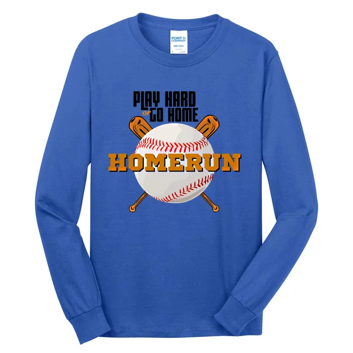 Homerun Football Cute Gift Go Sports Funny Team Baseball Play Hard Gift Tall Long Sleeve T-Shirt