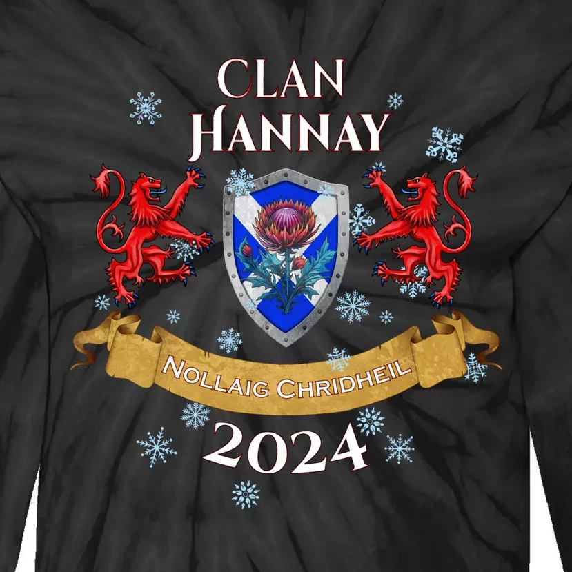 Hannay Family Christmas 2024 Scottish Clan Long Sleeve Tie-Dye Long Sleeve Shirt