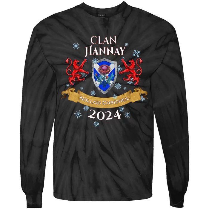 Hannay Family Christmas 2024 Scottish Clan Long Sleeve Tie-Dye Long Sleeve Shirt