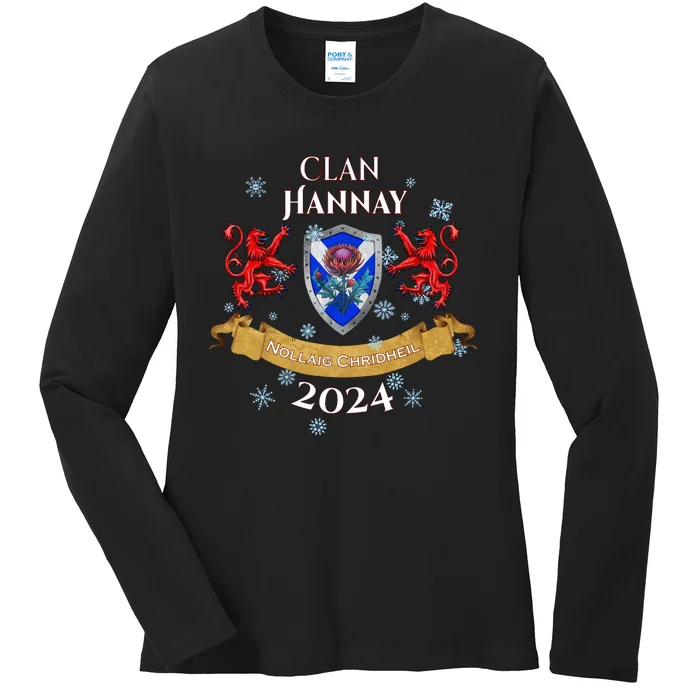 Hannay Family Christmas 2024 Scottish Clan Long Sleeve Ladies Long Sleeve Shirt