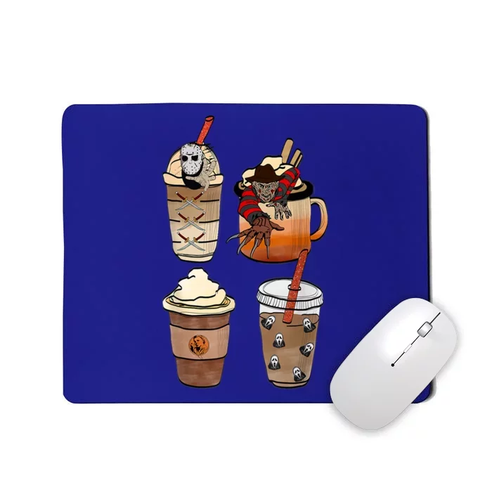 Horror Fall Coffee Pumpkin Spice Latte Iced Autumn Halloween Gift Mousepad