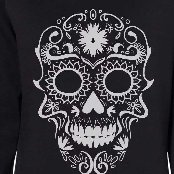 Head Floral Cool White Calavera Mexican Womens California Wash Sweatshirt