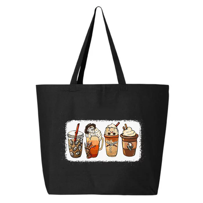 Horror Fall Coffee Pumpkin Spice Latte Iced Autumn Halloween 25L Jumbo Tote