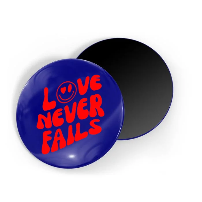 Happy Face Christian Hearts Love Never Fails Valentines Day Gift Magnet