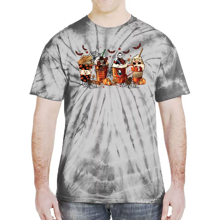 Halloween Fall Coffee Tie-Dye T-Shirt