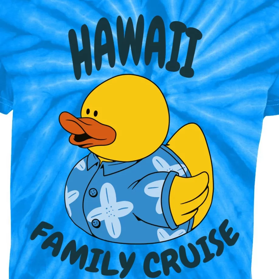 Hawaii Family Cruise Duck Matching Gift Kids Tie-Dye T-Shirt