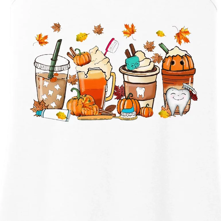 Happy Fall Coffee Dental Assistant Pumpkin Latte Dental Ladies Essential Tank