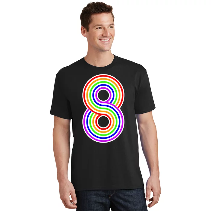 Happy Family Clothing Rainbow 8th Birthday Number 8 T-Shirt