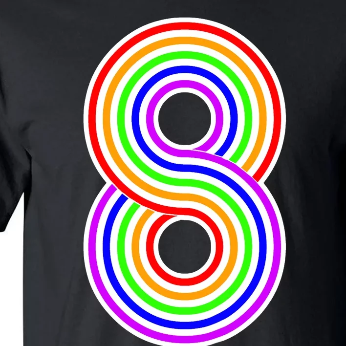 Happy Family Clothing Rainbow 8th Birthday Number 8 Tall T-Shirt