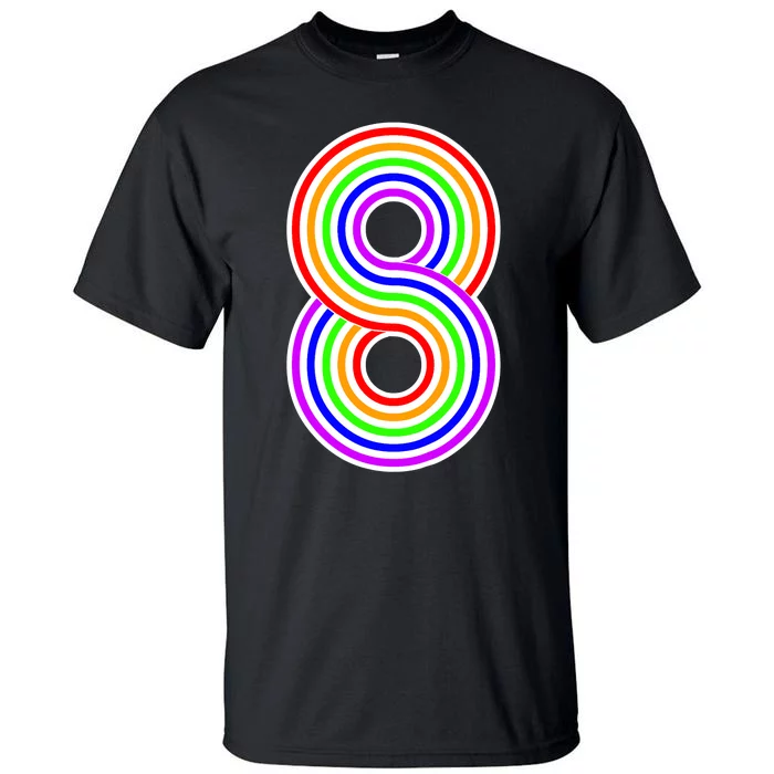 Happy Family Clothing Rainbow 8th Birthday Number 8 Tall T-Shirt