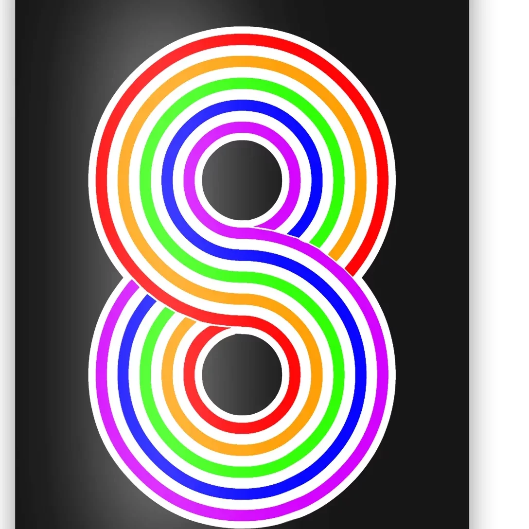 Happy Family Clothing Rainbow 8th Birthday Number 8 Poster