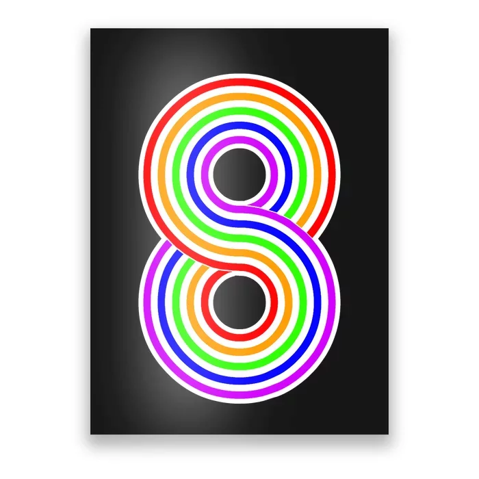 Happy Family Clothing Rainbow 8th Birthday Number 8 Poster