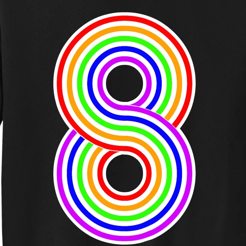 Happy Family Clothing Rainbow 8th Birthday Number 8 Tall Sweatshirt