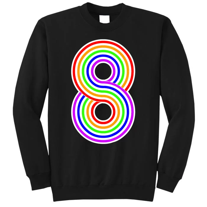 Happy Family Clothing Rainbow 8th Birthday Number 8 Tall Sweatshirt