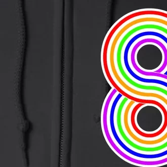 Happy Family Clothing Rainbow 8th Birthday Number 8 Full Zip Hoodie