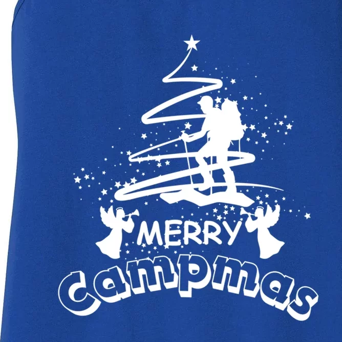 Holiday Funny Camping Lovers Merry Campmas Gift Women's Racerback Tank