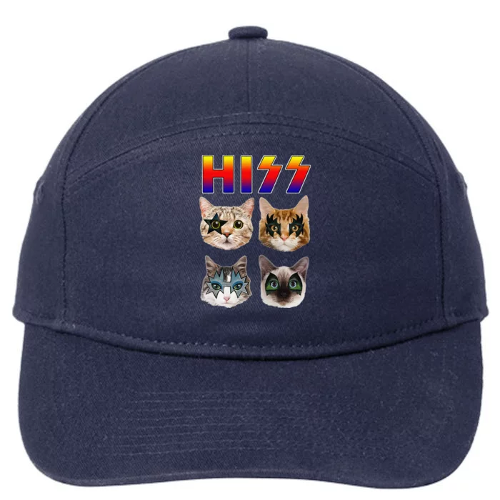 Hiss Funny Cats Kittens Rock Rockin 7-Panel Snapback Hat