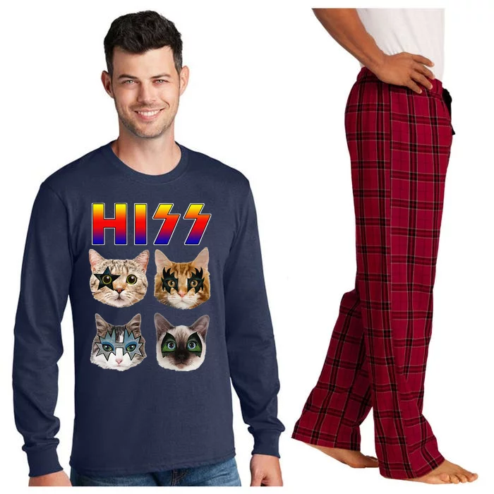 Hiss Funny Cats Kittens Rock Rockin Long Sleeve Pajama Set