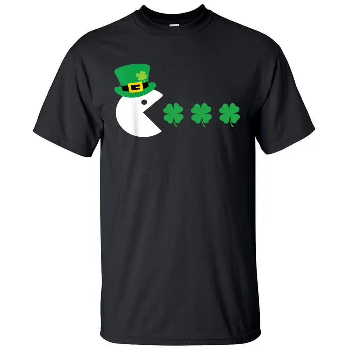 Happy Face Checked, Shamrock Green Clover St Patrick's Day Tall T-Shirt