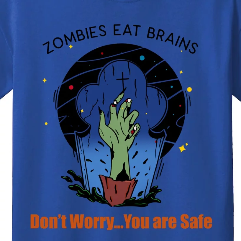 Halloween Funny Cute Gift Zombies Eat Brains Gory Hand Gift Kids T-Shirt