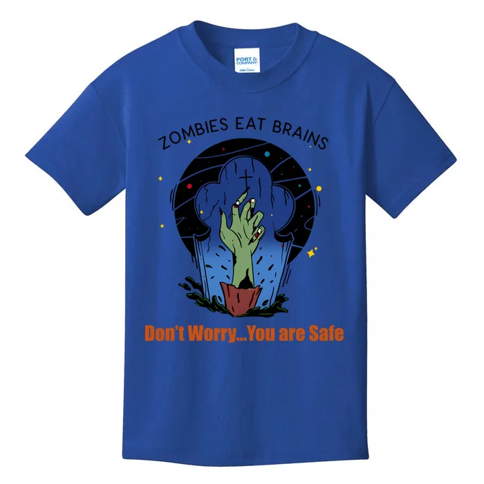 Halloween Funny Cute Gift Zombies Eat Brains Gory Hand Gift Kids T-Shirt