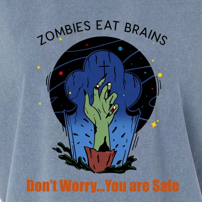 Halloween Funny Cute Gift Zombies Eat Brains Gory Hand Gift Garment-Dyed Women's Muscle Tee