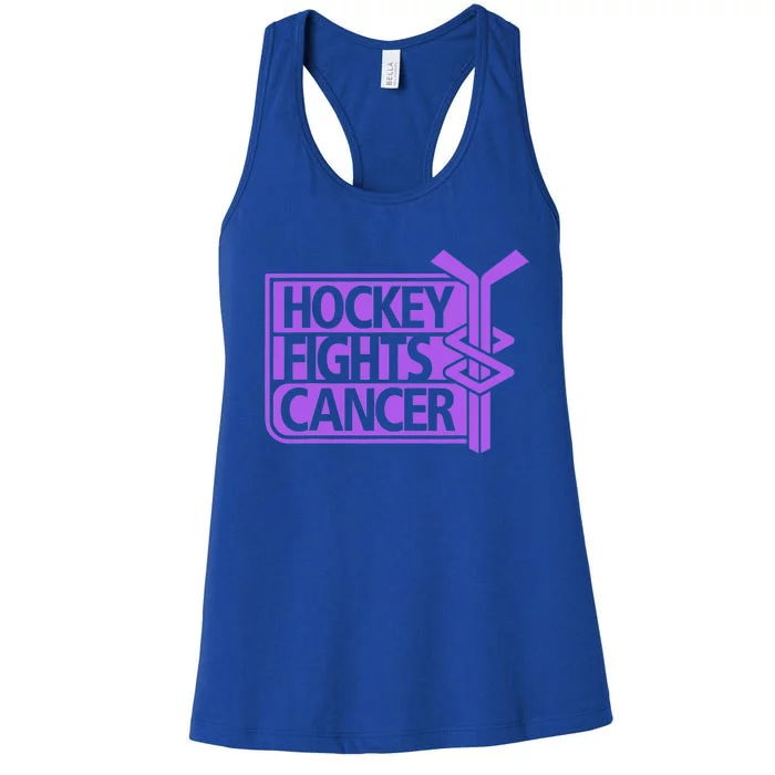 Hockey Fights Cancer Awareness Gift Women's Racerback Tank