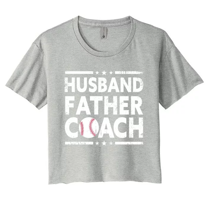 Husband Father Coach Sports Fan Best Dad Ever Fathers Day Cute Gift Women's Crop Top Tee