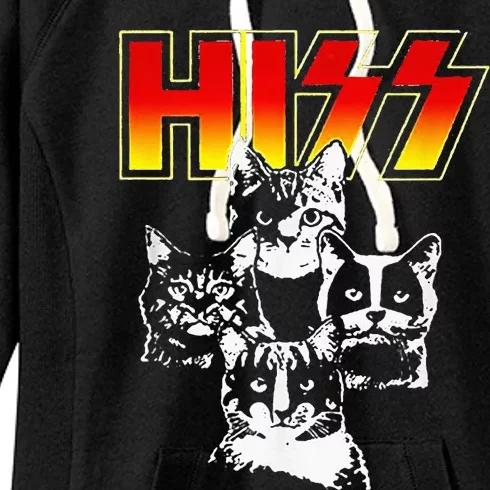 HISS Funny Cute Cat Mom Kitten Cats Lover Rock Women's Fleece Hoodie