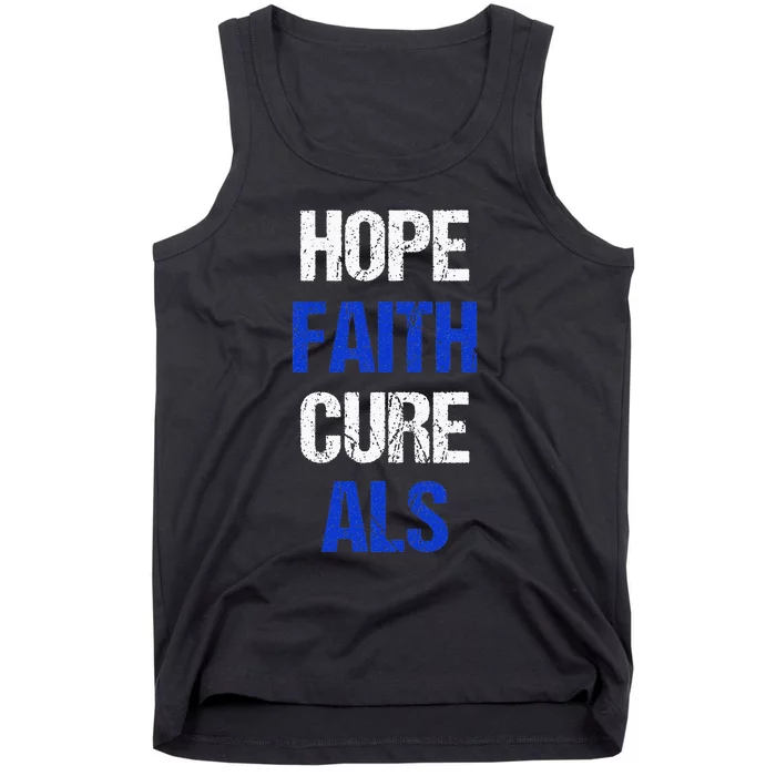 Hope Faith Cure ALS Awareness Tank Top