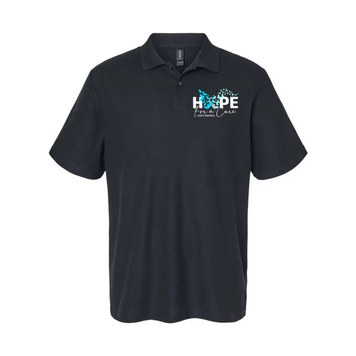 Hope For Cure Diabetes Awareness Butterfly Type 1 Diabetes Softstyle Adult Sport Polo