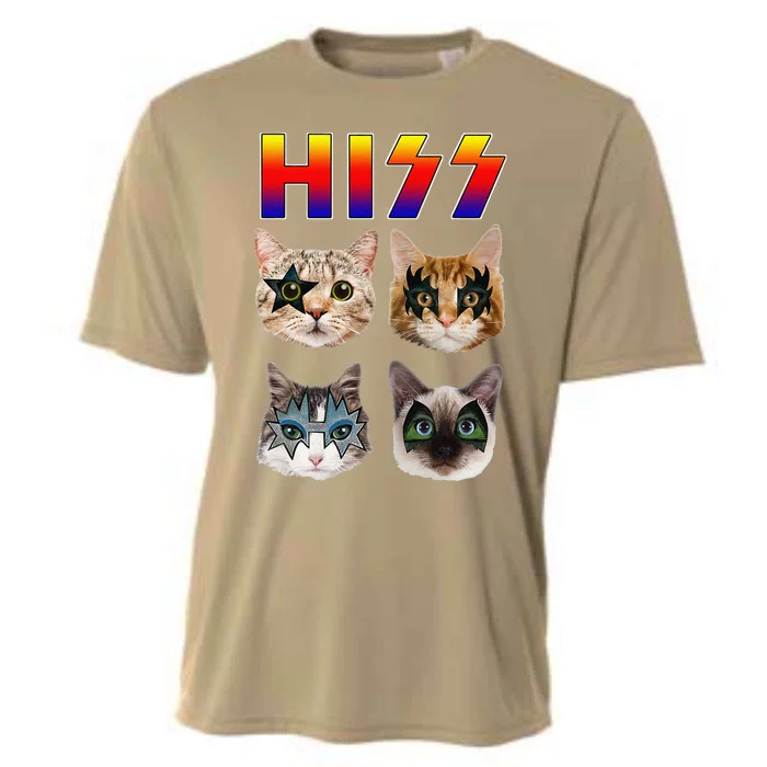 Hiss Funny Cats Kittens Rock Rockin Cute Cooling Performance Crew T-Shirt