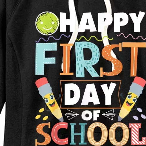 Happy First Day Of School Teacher Student Kindergarten Women's Fleece Hoodie