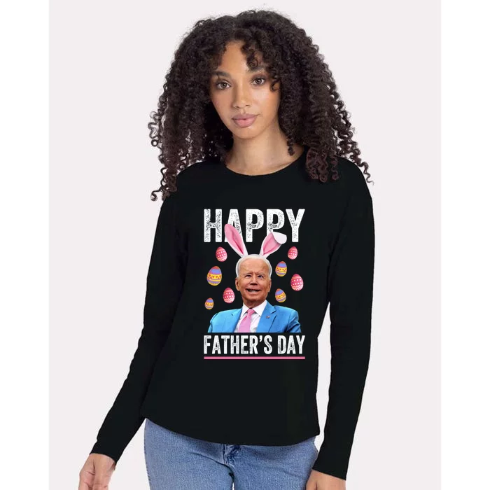 Happy Father's Day Funny Biden Confused For Easter Day Gift Womens Cotton Relaxed Long Sleeve T-Shirt