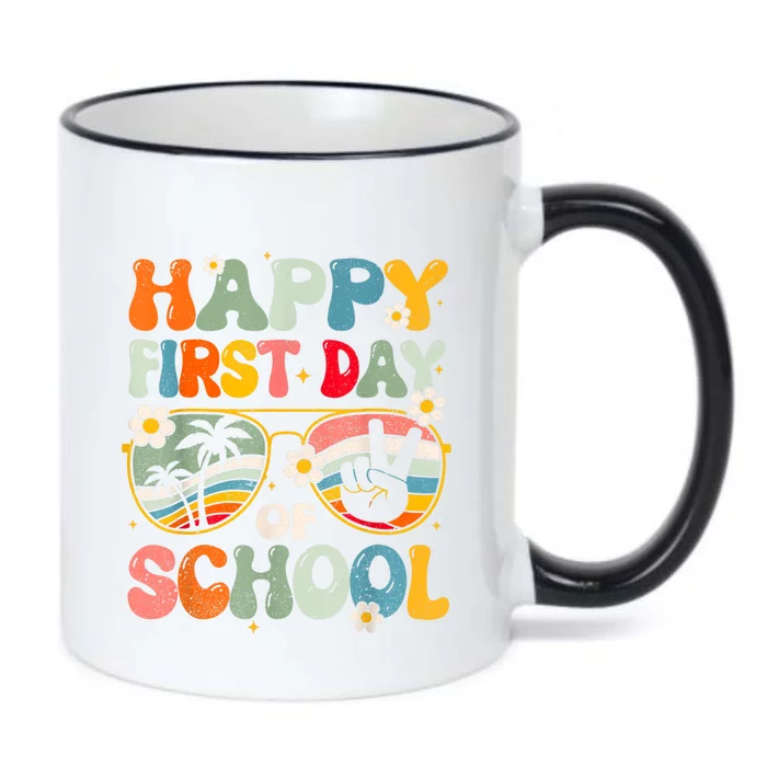 Happy First Day Of School Teacher Kids Welcome Back To School Black Color Changing Mug