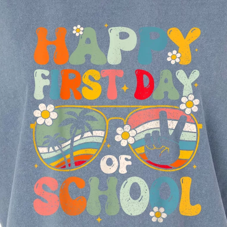 Happy First Day Of School Teacher Kids Welcome Back To School Garment-Dyed Women's Muscle Tee