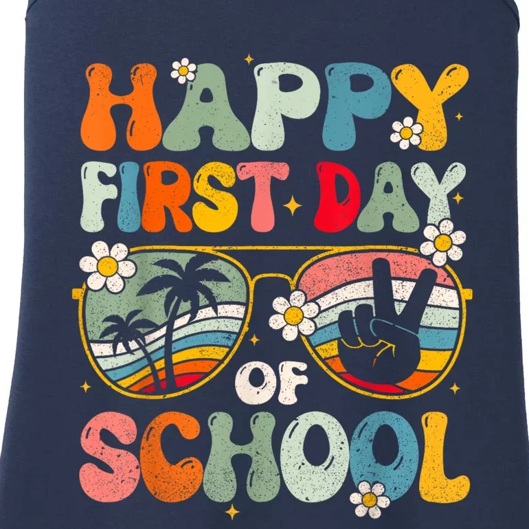 Happy First Day Of School Teacher Kids Welcome Back To School Ladies Essential Tank