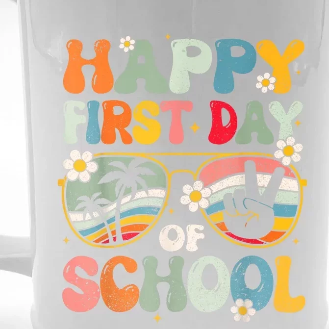 Happy First Day Of School Teacher Kids Welcome Back To School Front & Back Beer Stein