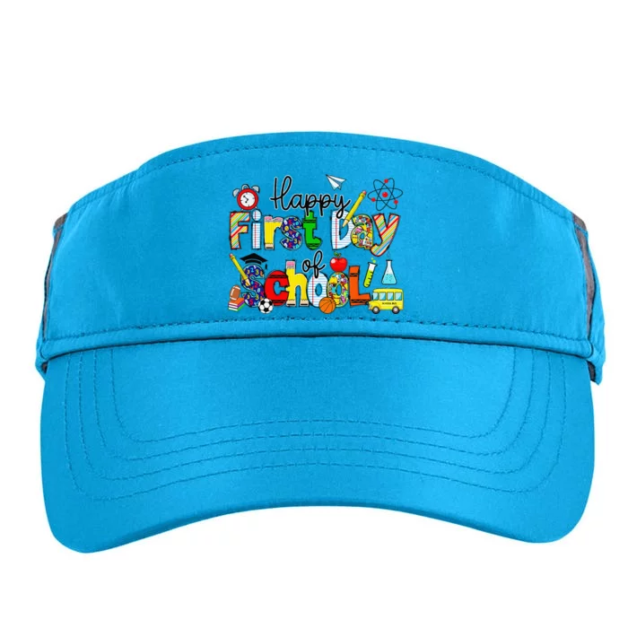 Happy First Day Of School Teachers Students Back To School Adult Drive Performance Visor