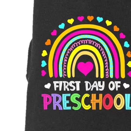 Happy First Day Of Preschool Back To School Doggie 3-End Fleece Hoodie