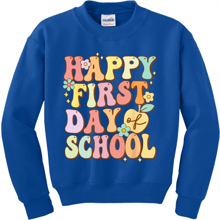 Happy First Day Of School Teachers Back To School Kids Sweatshirt