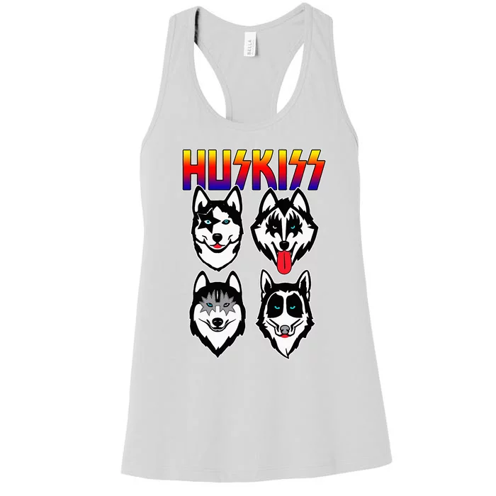 Huskiss Funny Dogs Puppy Rock Rockin Women's Racerback Tank