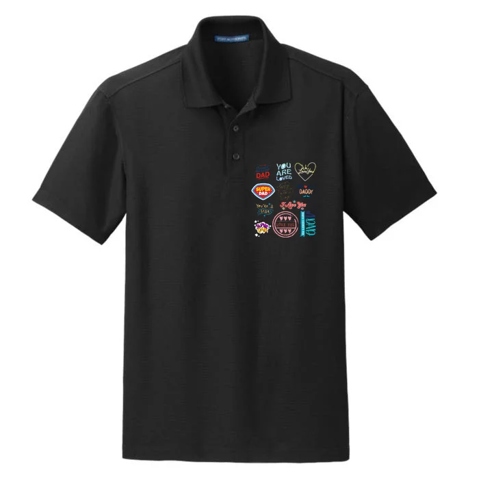 Happy Father's Day super dad cute husband or daddy gift Dry Zone Grid Performance Polo