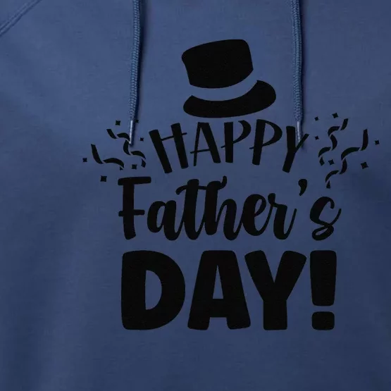 Happy Fathers Day Sayings Dad Daddy Father Papa Performance Fleece Hoodie