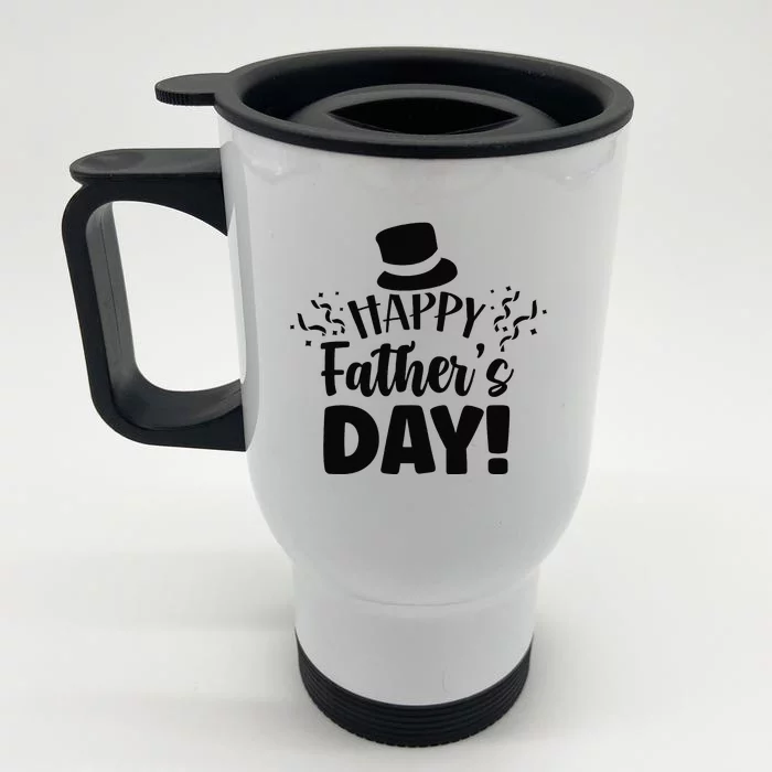 Happy Fathers Day Sayings Dad Daddy Father Papa Front & Back Stainless Steel Travel Mug